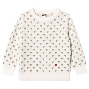 Bonton Gold Heart Knit Sweater